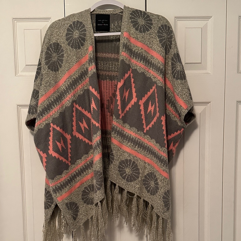 Stylish Gray and Pink Women's Cardigan